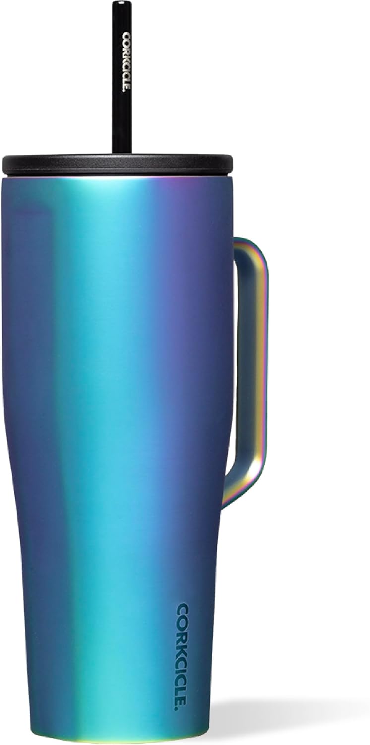 Corkcicle Cold Cup XL Insulated Tumbler with Handle, Lid, & Straw, Dragonfly, 30 oz  Reusable Cupholder Friendly Water Bottle Keeps Drinks Cold 12hrs