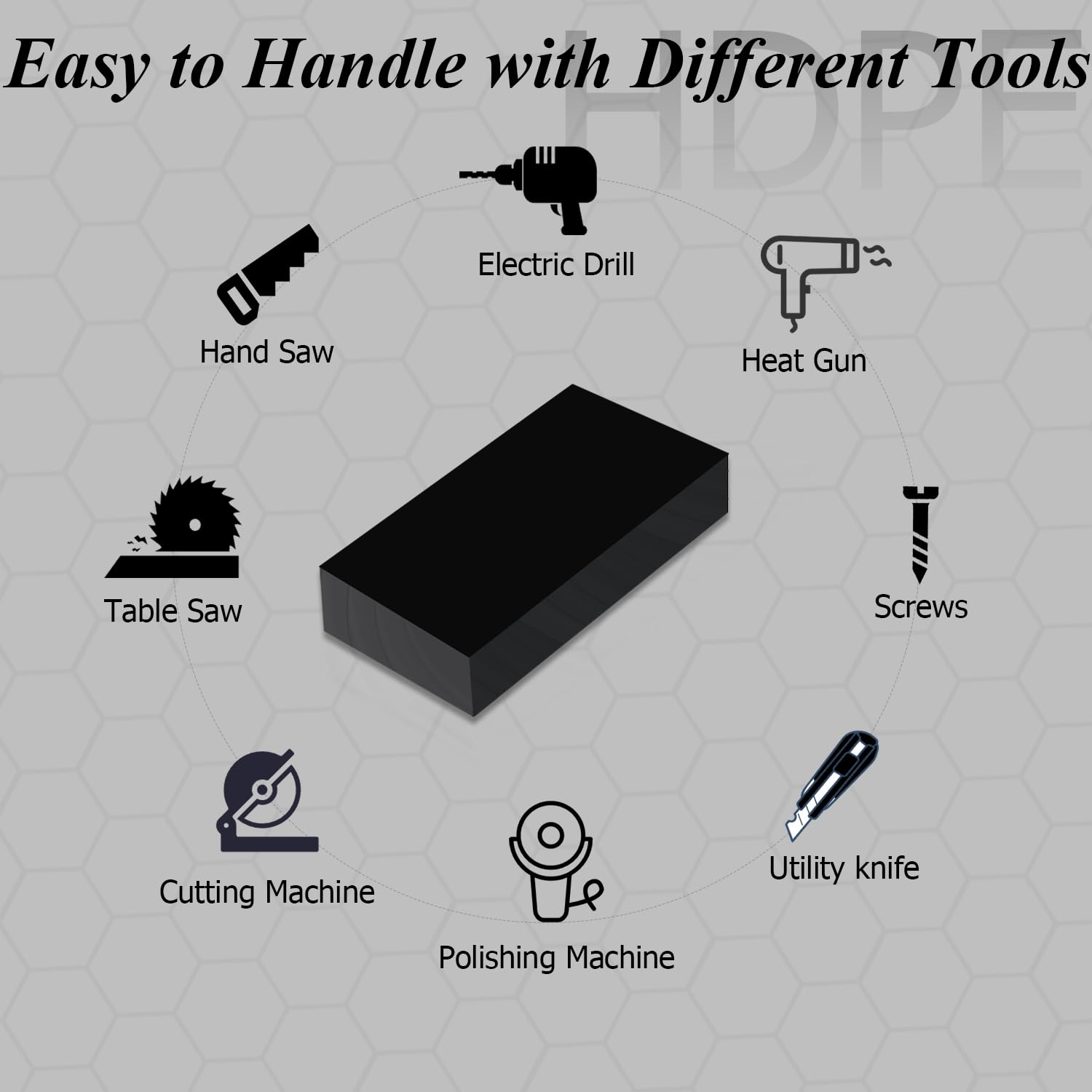 HDPE Plastic Sheet - Black Block for DIY Projects -3 HDPE Plastic Sheet - Black Block for DIY Projects -3