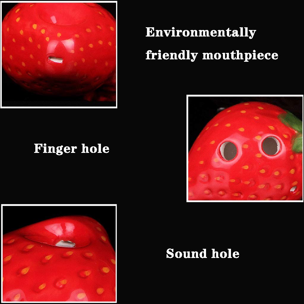 Tweeter De 4 Orificios Con Forma De Fruta Creativa Terracotta Ocarina, Los Principiantes Con Forma De Fresa Y Limón Practican Instrumentos De Viento, Caja De Embalaje + Cordón + Material Didáctico