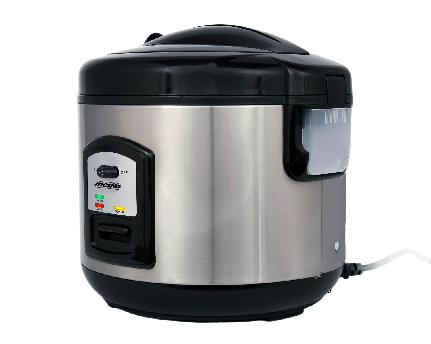 Mesko MS6411 Arrocera Eléctrica 1,5 Litros Vaporera Rice Cooker, Función Mantenimiento de Calor, Arroz Hervido, Sushi, 8-10 Raciones, Cocina al Vapor, Antiadherente, Acero Inoxidable, 1000W