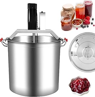 Commercial Automatic Food Mixer, Hot Pot Seasoning Bottom Soup Sauce Stirrer Frying Machine, 360° Stir Evenly, Stainless Steel Stuffing Maker for Jam, Sauce, Filling, Seasoning(40L/10.5Gal)