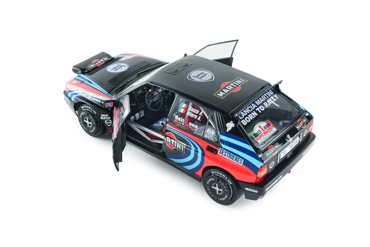 Solido - Lancia Delta HF Integrale M Rally Tribute 1991 1:18 - Modellino Auto Die-Cast da Collezione, in Metallo, Nero, con Base in Plastica, Scatola Finestra