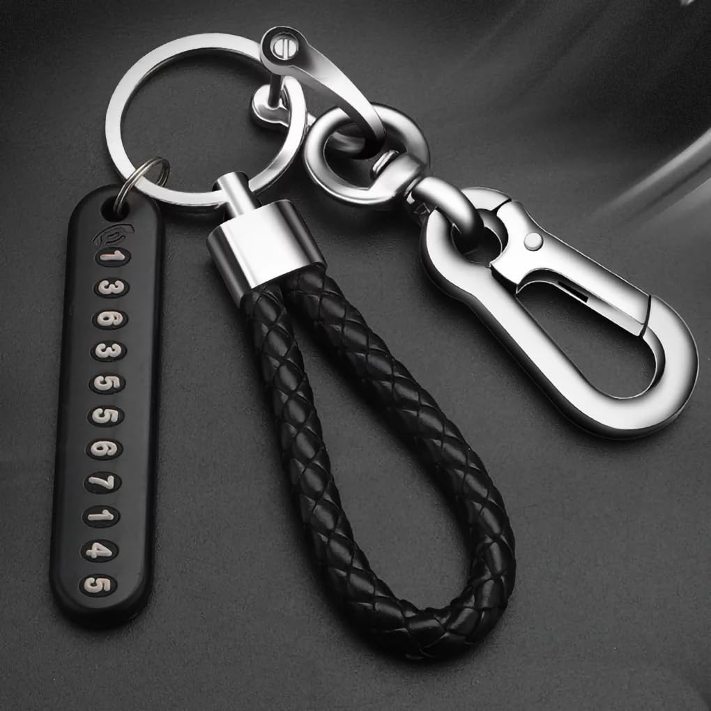 UCRAVO Car Keychain Pendant Number Plate Leather Rope Key Ring Keychain Accessories Fashion Car Accessories Suitable for Car Keychain Anti-Lost Phone Number Plate Braided Rope Pendant Men, Women UCRAVO Car Keychain Pendant Number Plate Leather Rope Key Ring Keychain Accessories Fashion Car Accessories Suitable for Car Keychain Anti-Lost Phone Number Plate Braided Rope Pendant Men, Women
