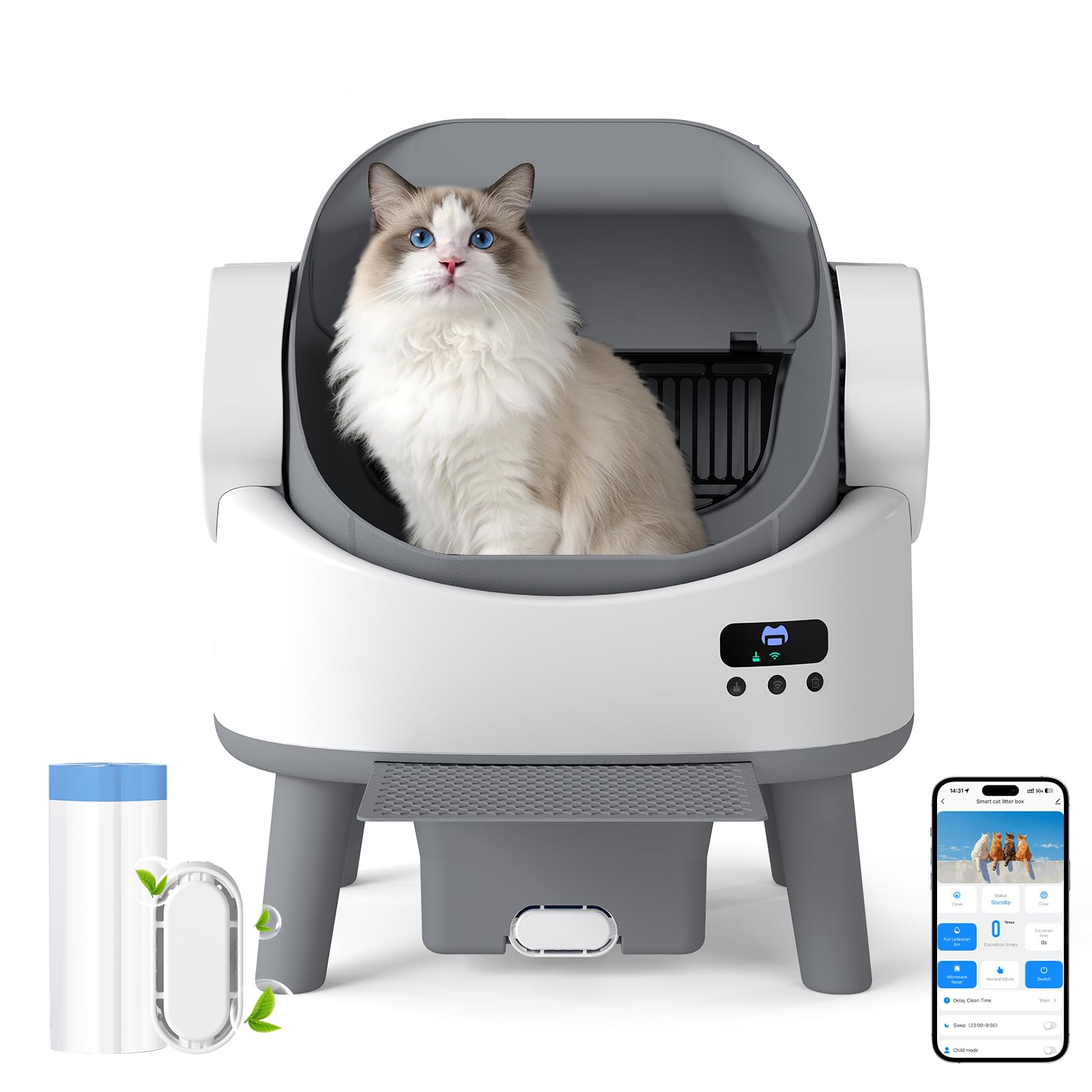 Self Cleaning Cat Litter Tray with Smart APP Control 9 Safety Protection