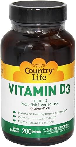 Country Life Cápsulas blandas de vitamina D3 1000 IU 200 CT