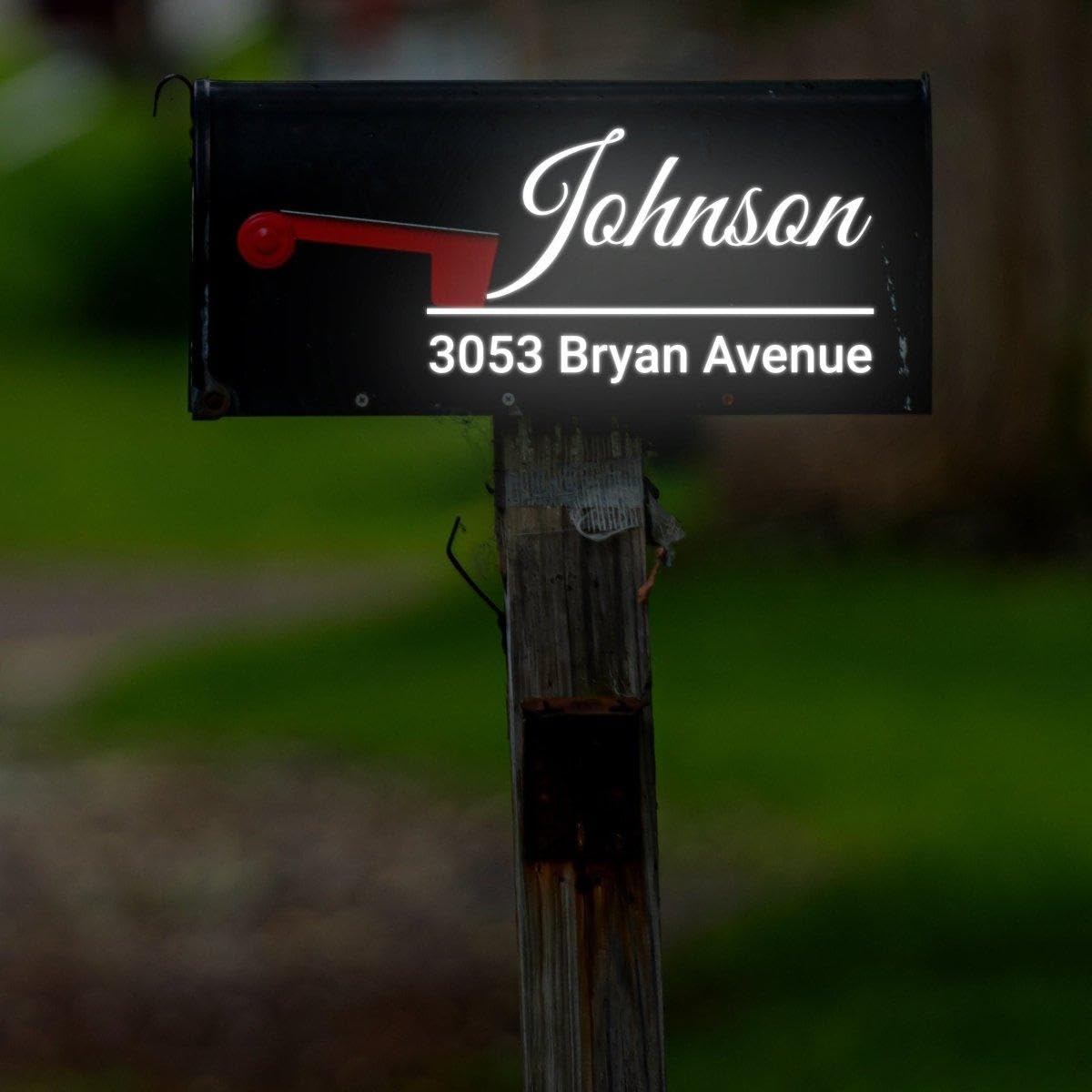 Personalized Reflective Mailbox Decal - Custom Vinyl Sticker for Increased Visibility 1-side Standard / Font 1