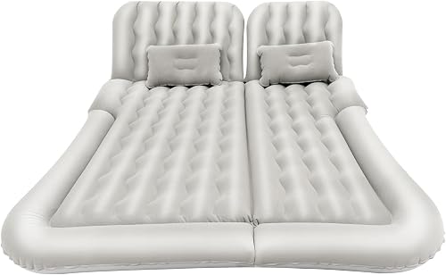 DHQCQL SUV Inflatable Mattress, 174 x 126 cm Air Mattresses with Pump, Portable Double-Sided Thicker Car Bed with 2 Headrests and Storage Bag for Travel, Camping, Outdoor, Up to 250 kg (Grey) - 9