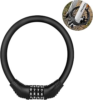 Bicycle Combination Lock 4 Digits Bicycle Lock with Numbers Children, Cable Lock Code Combination, Children's Lock Bicycle, Cable Lock with 4 Digit Combination Code, Pram Lock Anti Theft Kiuiom