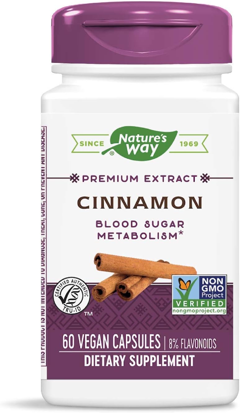 Nature's Way Cinnamon Veg-Capsules, 60 Count : Health & Household