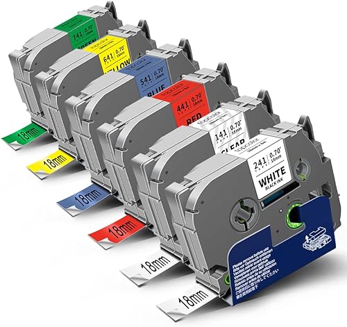 Miniatura 8 de Topcolor Paquete de 6 cintas Tz631 Tz de 0.472 in 0.47 laminadas amarillas compatibles con Brother Tze-631 Tze631 TZ-631 Negro sobre amarillo P