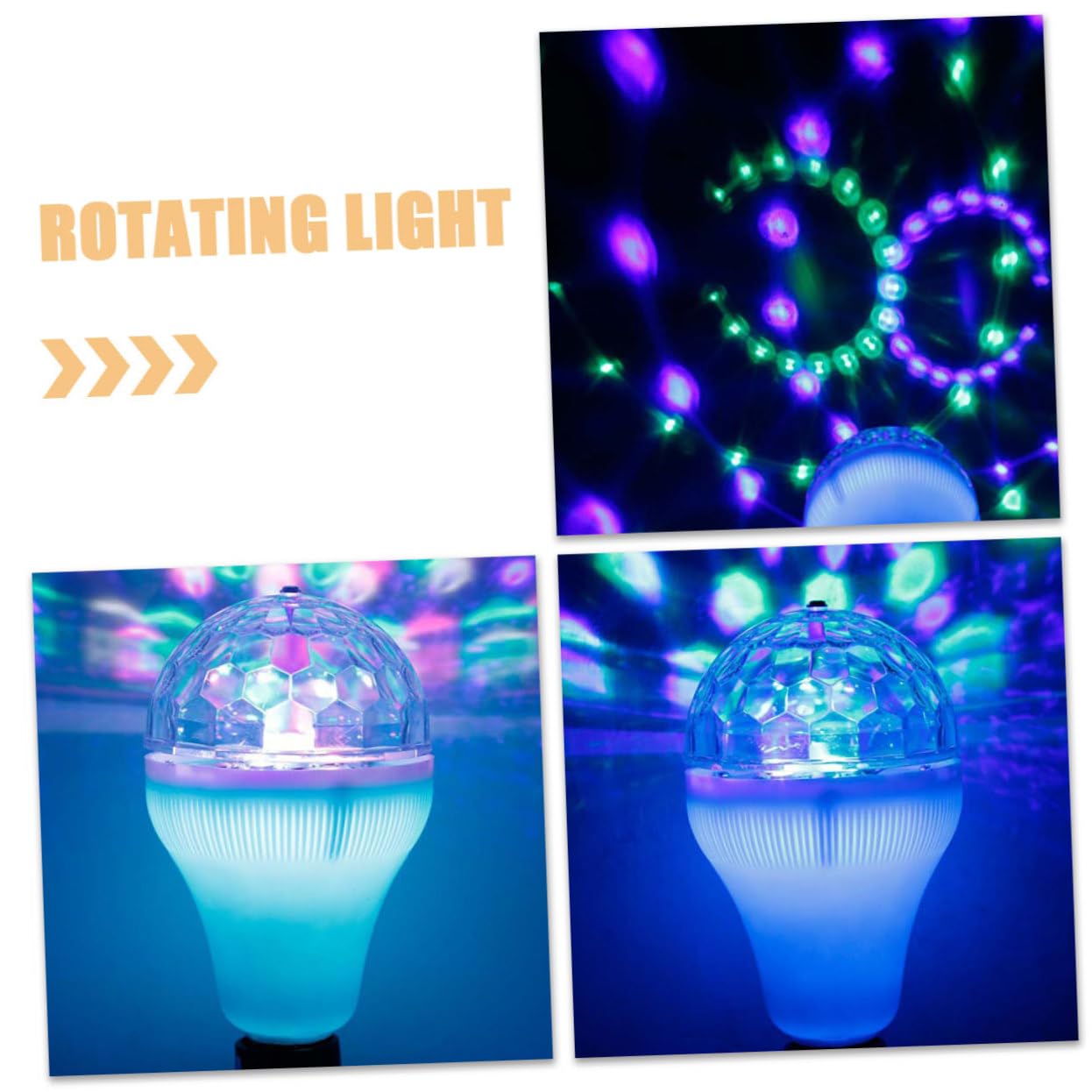 POPETPOP Rotierende Glühbirne Discokugel mit Kunststoffgehäuse Stylisches Disco Partylicht für Tanzpartys LED Discolicht mit Mehrfarbig Wechselndem Licht und Funkelnder Bewegung
