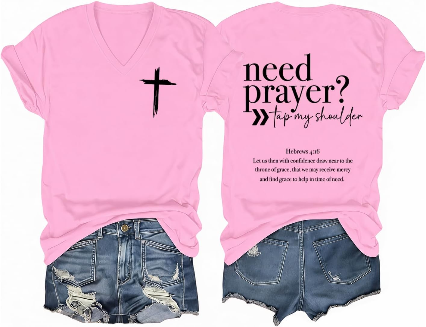 Need Prayer Tap My Shoulder Shirt Christian T-Shirt Unisex