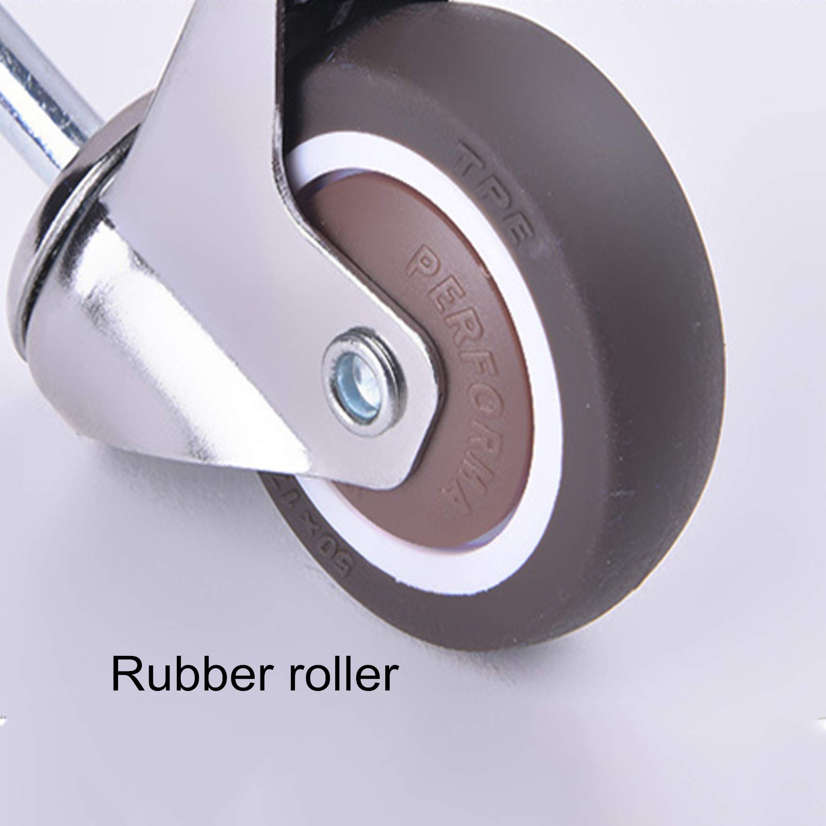 Lenkrollen, strapazierfähig, 4er-Pack, Möbelrollen, 1,5/2 Zoll, Lenkrollen, Gummirad mit Bremse, 360 Grad drehbar, Präzisionskugellager, mit 8 mm x 38 mm Befestigungsholzschaft, Ba