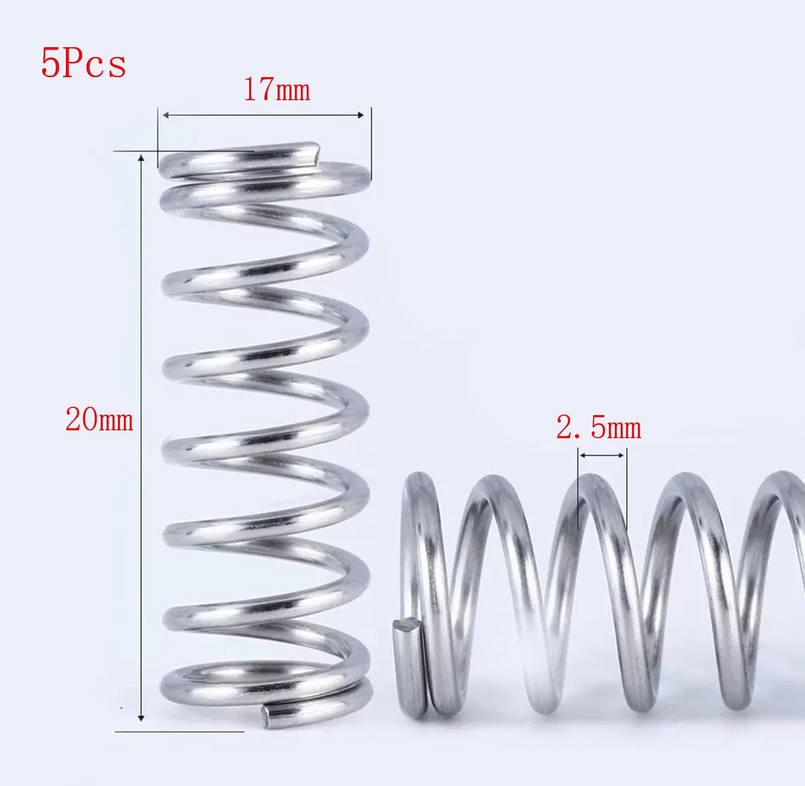 Usage Polyvalent Ressorts Traction Acier Inoxydable - Lot De 10 - 75mm Longueur, 17mm Diamètre - Crochets Double Extrémité Charge élevée