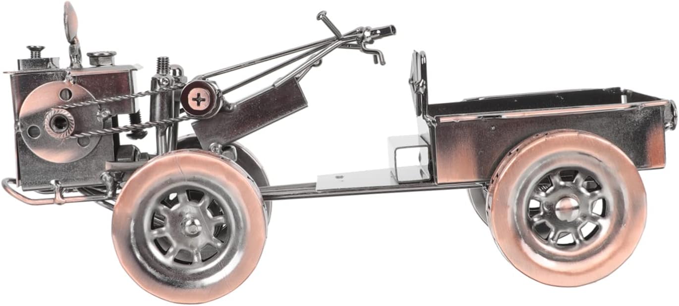 Retro Iron Tractor Model Creative Tabletop Adornment for Home Decor Unique Vintage Style Photo Prop for Desk Mantelpiece Decoration Elegant Antique Iron Craft