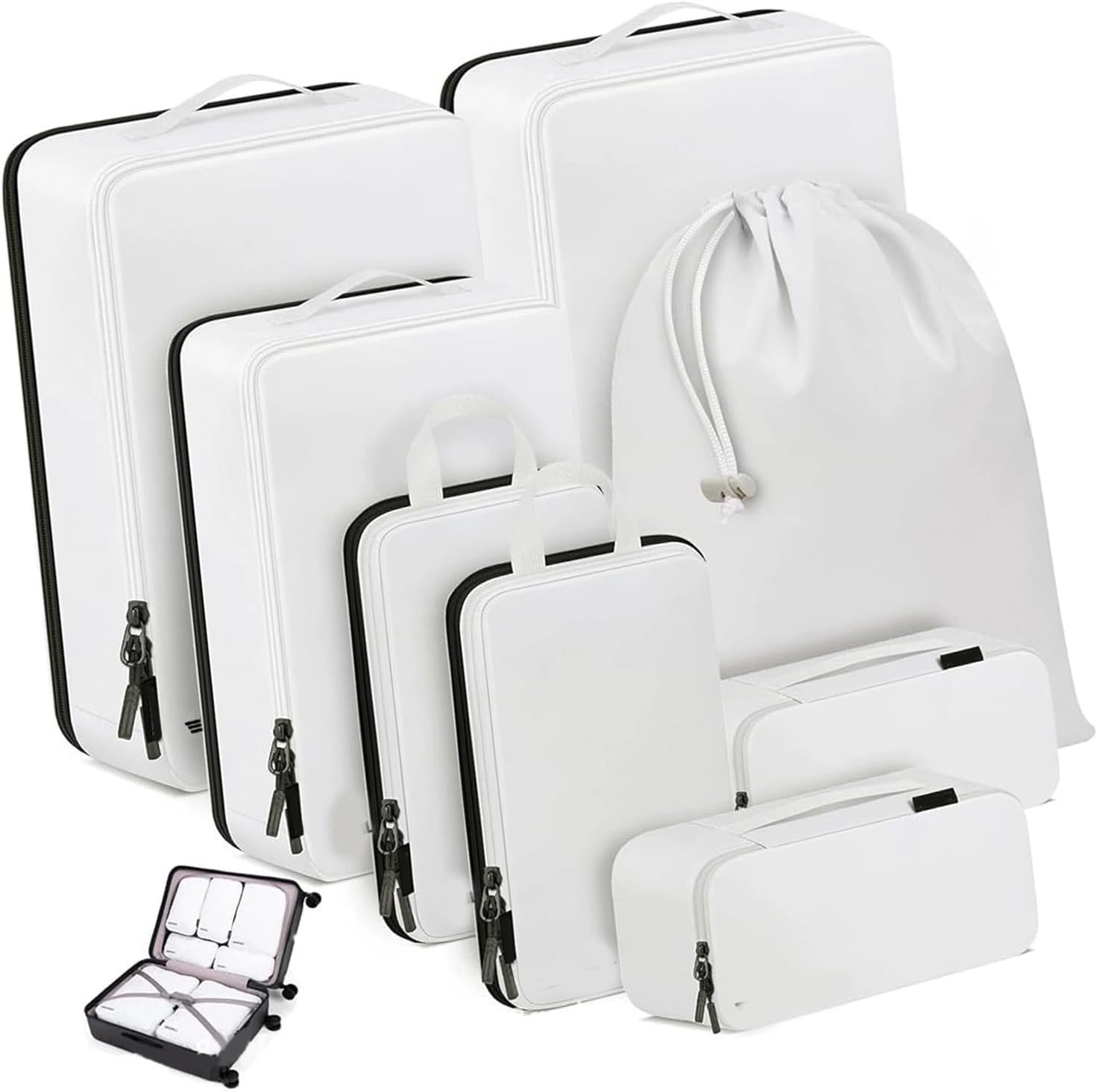 Cubi da imballaggio a compressione espandibili da 10 pezzi per organizzatori di viaggi Borse portatili per una soluzione efficiente per riporre i vestiti