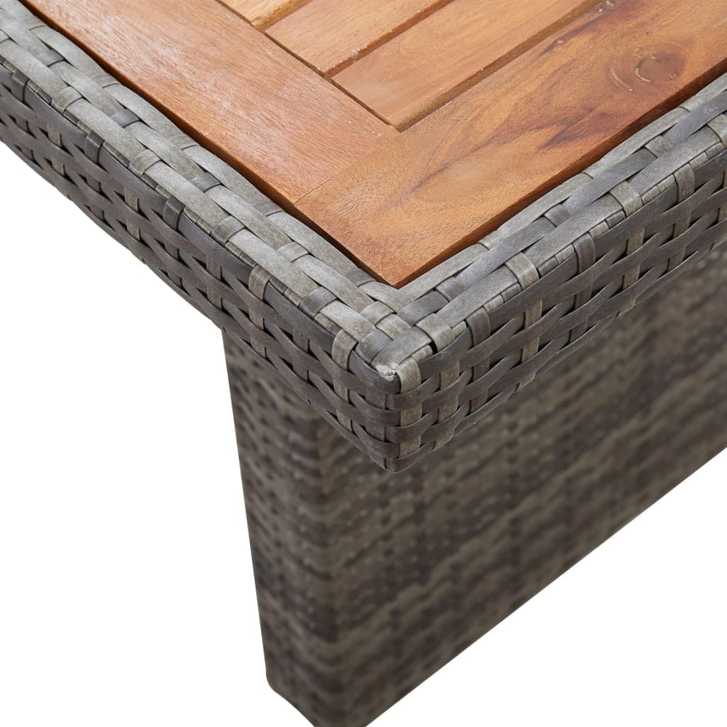 Patio Table,Dining Table,Garden Table,Coffee Table,Gardening Table,Entrance Table,Party Tables,Modern Style,for Deck,Backyard,Lawn,Garden,Porches,94.5"x35.4"x29.1" Poly Rattan and Solid Acacia Wood