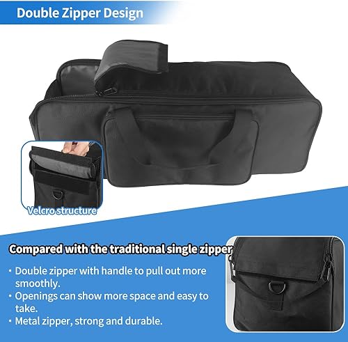 Miniatura 4 de HEMMOTOP Bolsa para trípode, 31.5 x 8.3 x 8.3 pulgadas de grosor, funda de transporte acolchada para trípode, bolsa de soporte para micrófono con