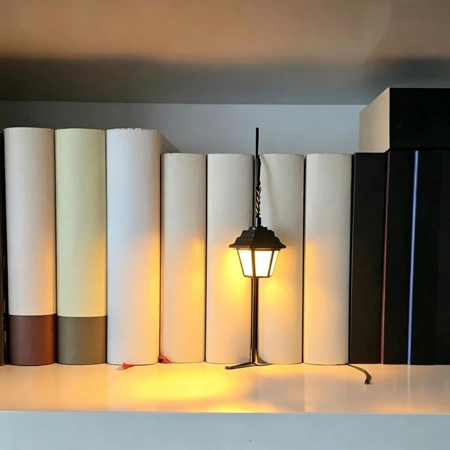 Lampada a LED antica per libreria, luce angolare decorativa per lettura, angolo studio, regalo per gli amanti dei libri, confezione da 2