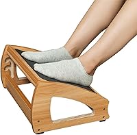 Vista 8 de StrongTek Reposapiés ergonómico de madera - Taburete ajustable de 4 ángulos para escritorio, reposapiés de oficina, soporte antideslizante