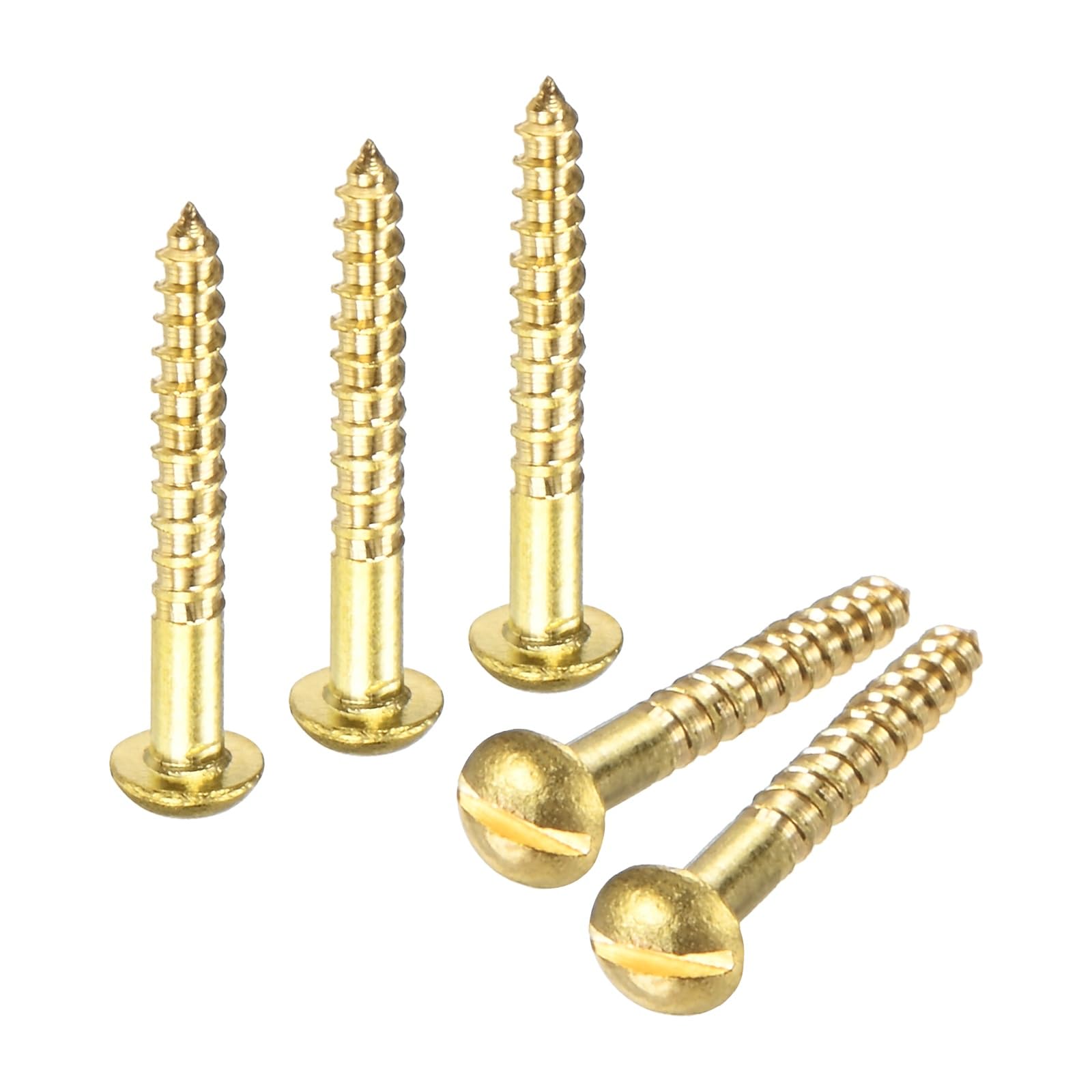 M METERXITY Wood Screws (M2 x 16mm, Brass) 30 Pcs - Slotted Round Head Self-Tapping Screw Apply to Woodworking/Furniture/Appliances Repair/Industry/Gardening