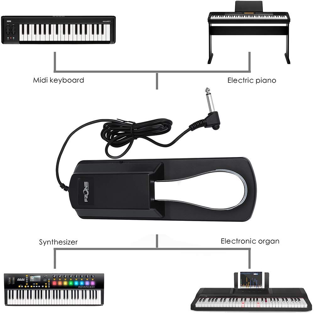 FZONE Universal Sustain Pedal for MIDI Keyboards Digital Pianos Foot