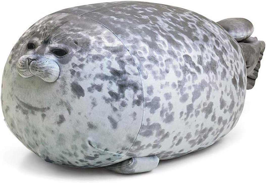 ARELUX 23.6in Soft Seal Plushie Pillow, Chubby Blob Seal Hugging Pillow,Cute Stuffed Animal Plush Pillow Toy Kawaii Room Decor for Kids Boys Girls