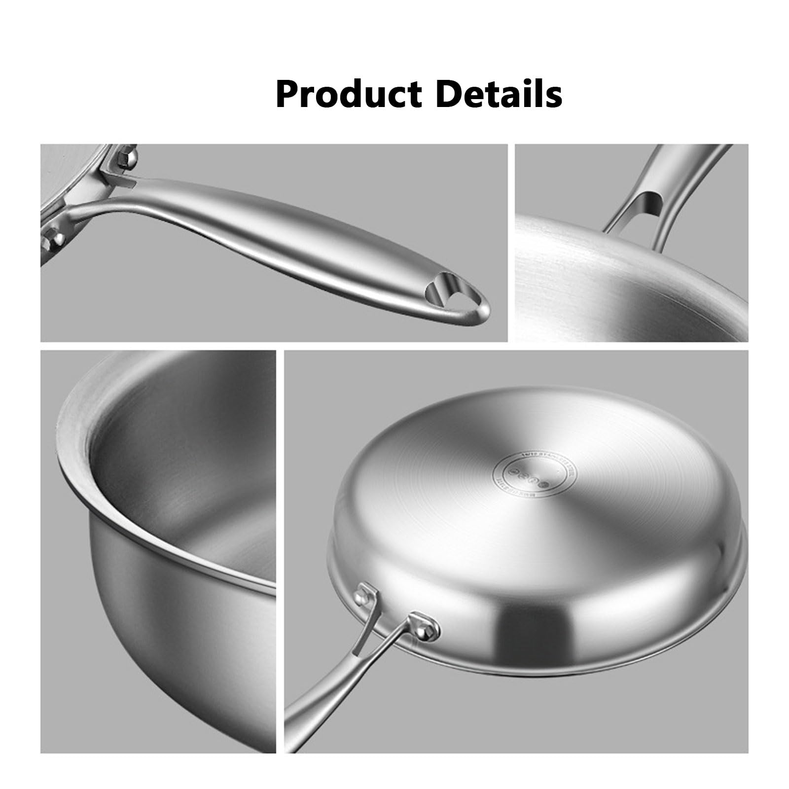 Amazon | 7層クラッドステンレススチール中華鍋、フライパン中華