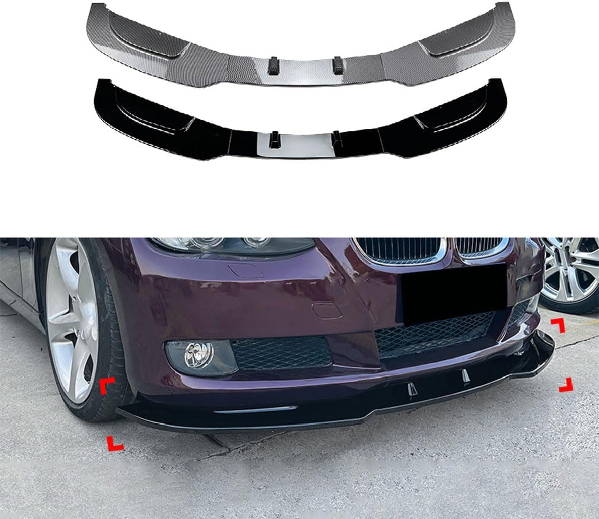Splitter Delantero para BMW 3 Series E92 E93 2005-2012, Negro Brillante