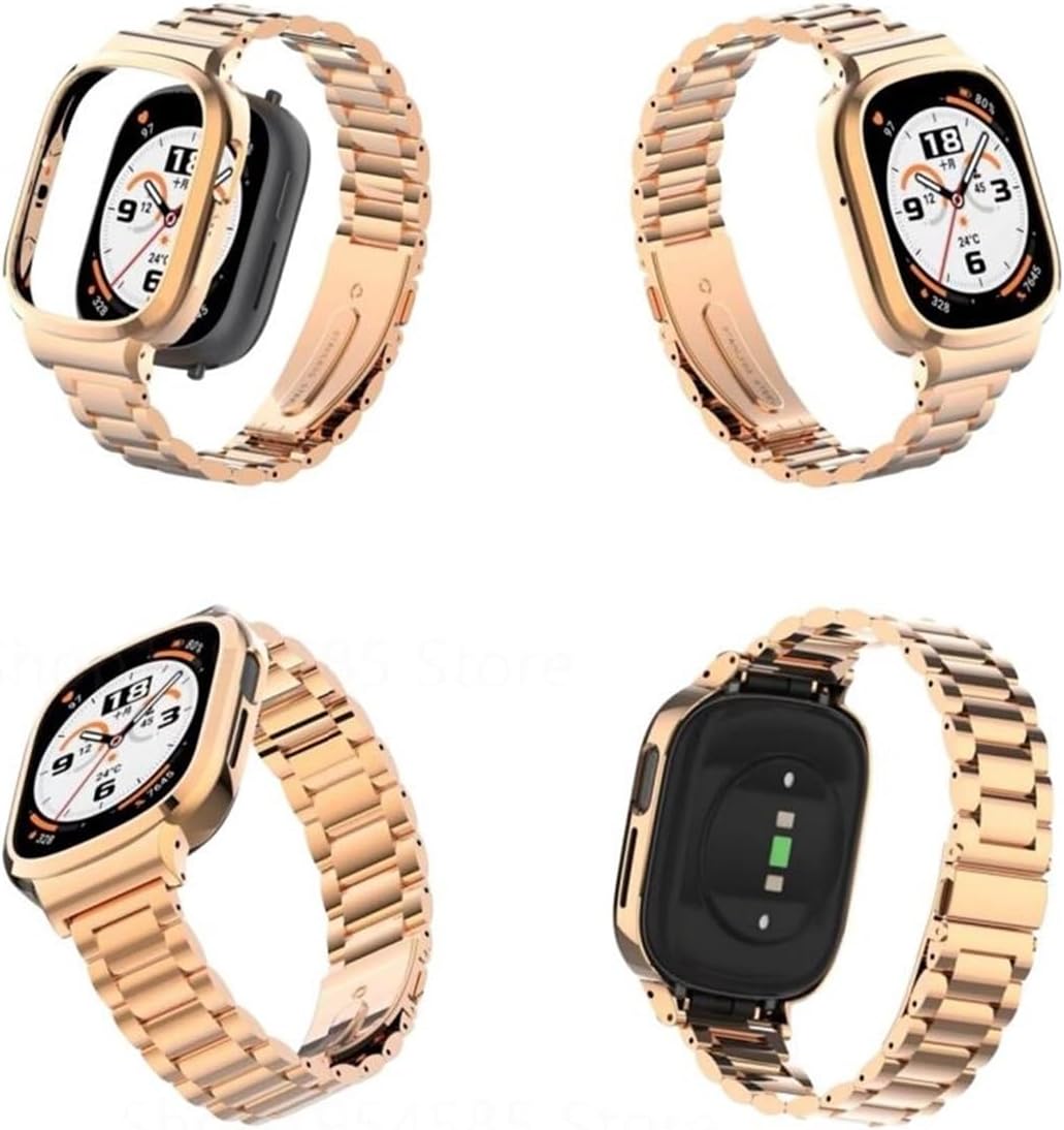Stainless Steel Strap Fit For Honor Watch 4 Metal Replacement Bracelet Metal Protective Frame Watch Band Fit For Huawei HonorWatch4