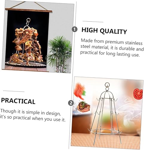 Miniatura 5 de GANAZONO Parrilla de barbacoa de metal para ropa accesorios al aire libre Parrillas para Asar Carne Kebab parrilla de acero inoxidable parrilla al