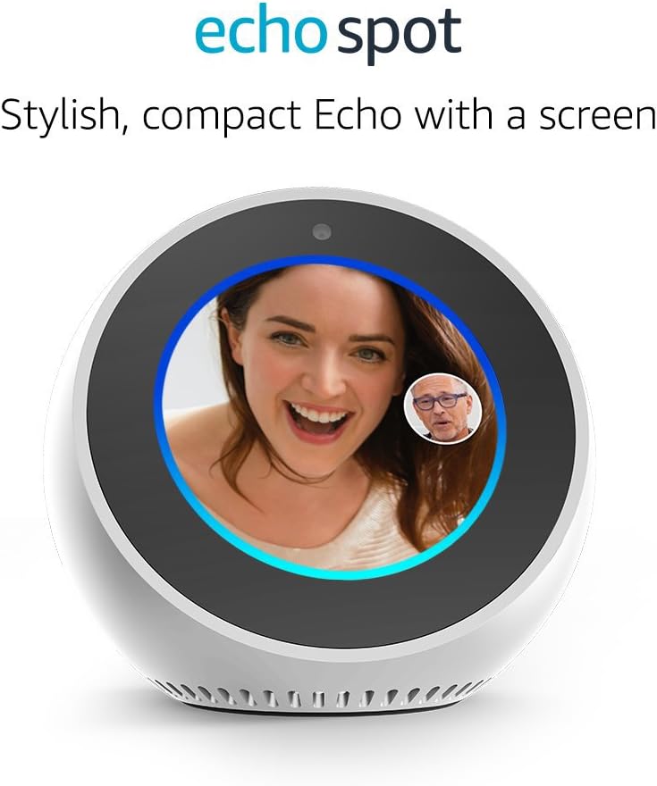 Certified Refurbished Amazon Echo Spot - White