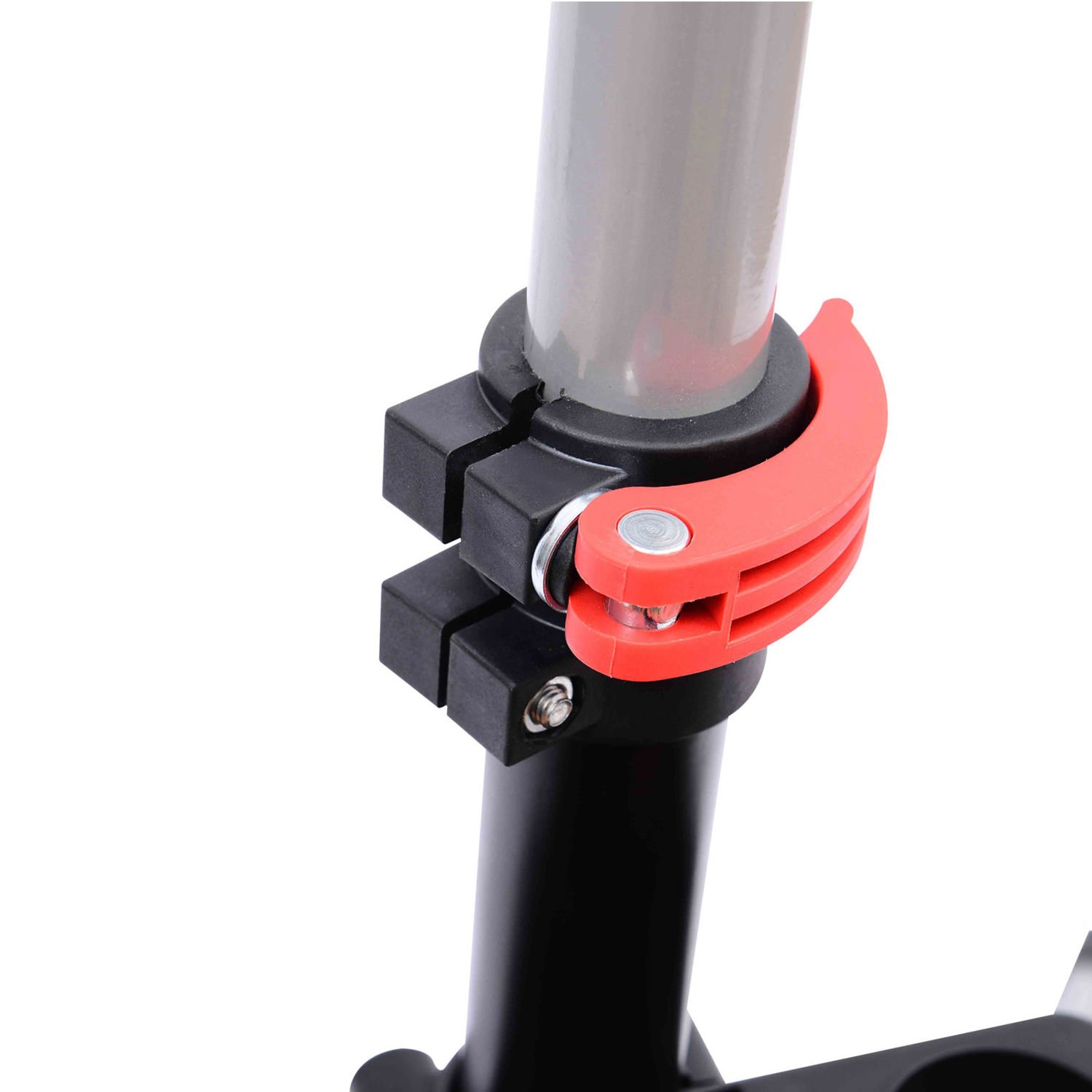 HOMCOM Pied d'Atelier Vélo Support de Réparation Professionnel, Charge 30kg pour VTT - Stand de Montage Pliable avec Plateau à Outils - Hauteur Réglable 180cm et Pince Rotative 360, Gris Noir