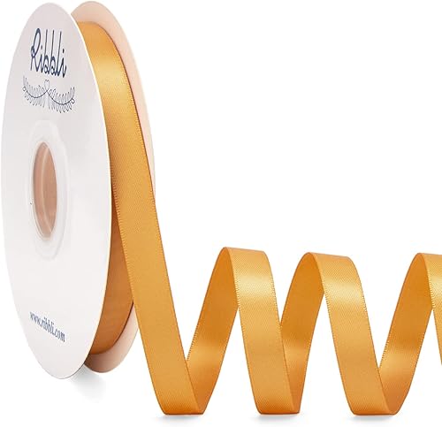 Ribbli Cinta de satén de doble cara dorada de 12 pulgada x continua 50 yardas, cinta dorada para envolver regalos, manualidades, decoración de boda,