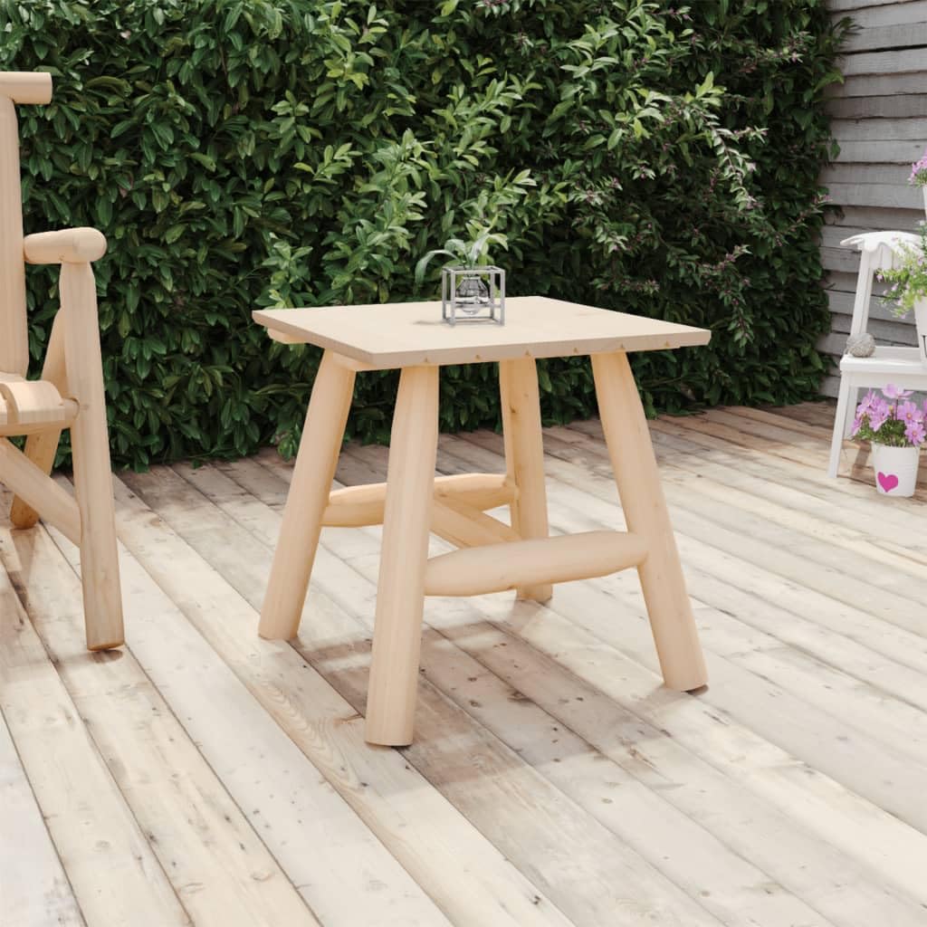 SXZenSpace Side Table 49x49x50 cm Solid Spruce Wood Square Rustic Accent for Garden Corner Sofa, Patio Seating & Conservatory Lounging