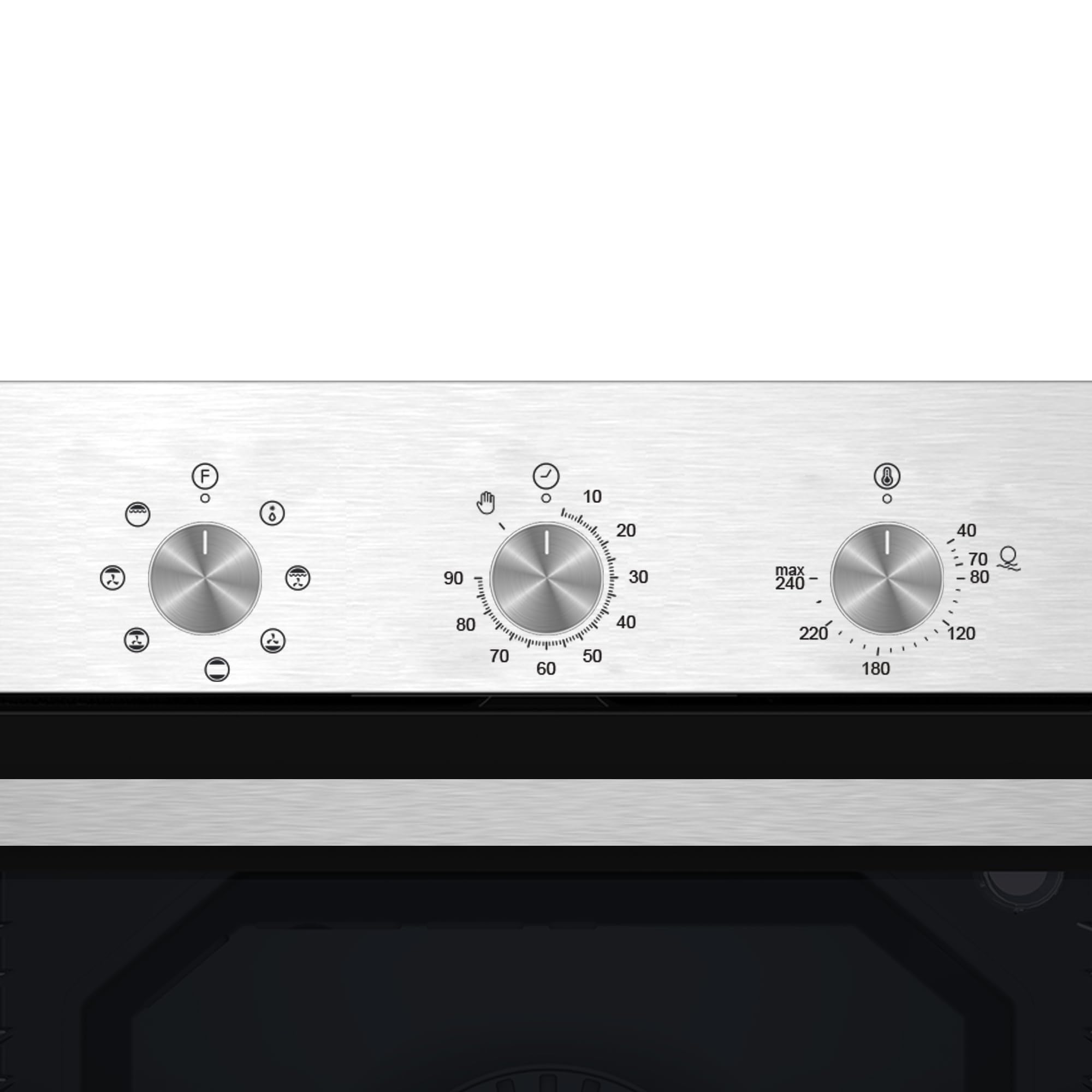 Cata Horno Multifunción MES 8007 X con 7 Funciones. Puerta Panorámica Full Glass. Iluminación Interior. Ancho de 60 cm. Capacidad 80 L. Acabado en Inox y Cristal Negro.