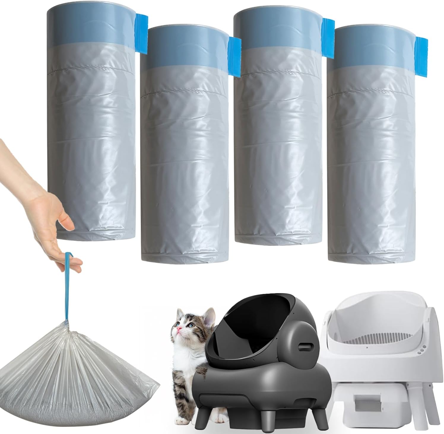 Cat Litter Bags for NeakasaM1 and Pet Pivot Autoscooper 80-Count