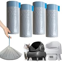 80 Count Litter Bags Compatible with NeakasaM1 and Pet Pivot Autoscooper 11 Open-Top Self-Cleaning Cat Litter Box, 4 Rolls Cat Litter Waste Receptacles Bags 80 Count