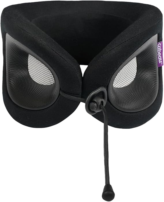 Cabeau Travel Pillow for Long Flights Evolution X - Memory Foam Neck Support - Comfort On-The-Go for Airplane, Train, and Car (Diamond) with Evolution X Travel Bag - Black