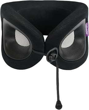 Cabeau Travel Pillow for Long Flights Evolution X - Memory Foam Neck Support - Comfort On-The-Go for Airplane, Train, and Car (Diamond) with Evolution X Travel Bag - Black