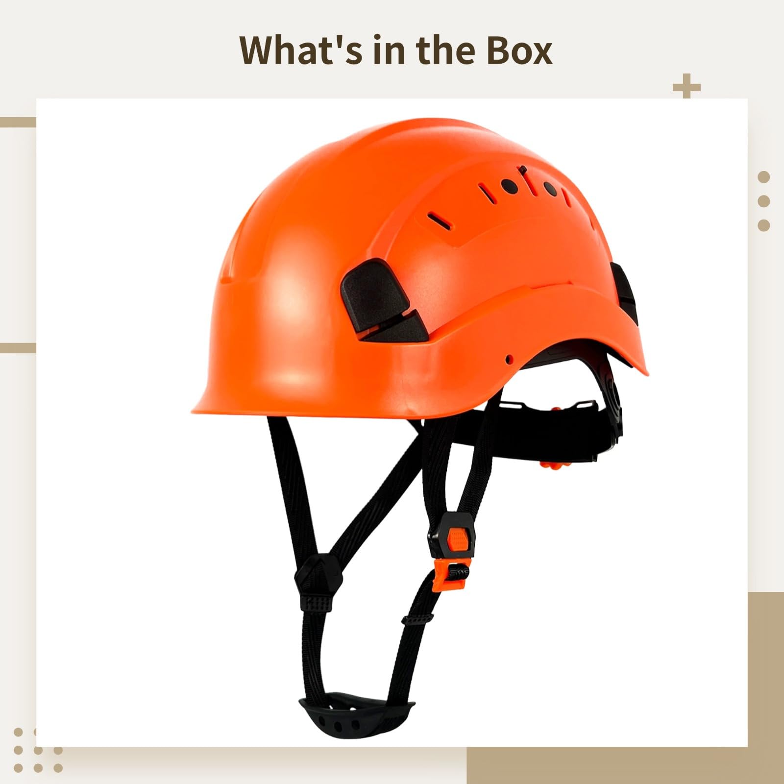 Casco di sicurezza certificato CE con sottogola, costruzione addominale, protezione testa regolabile per lavoro, attrezzatura ad alta quota, arancione