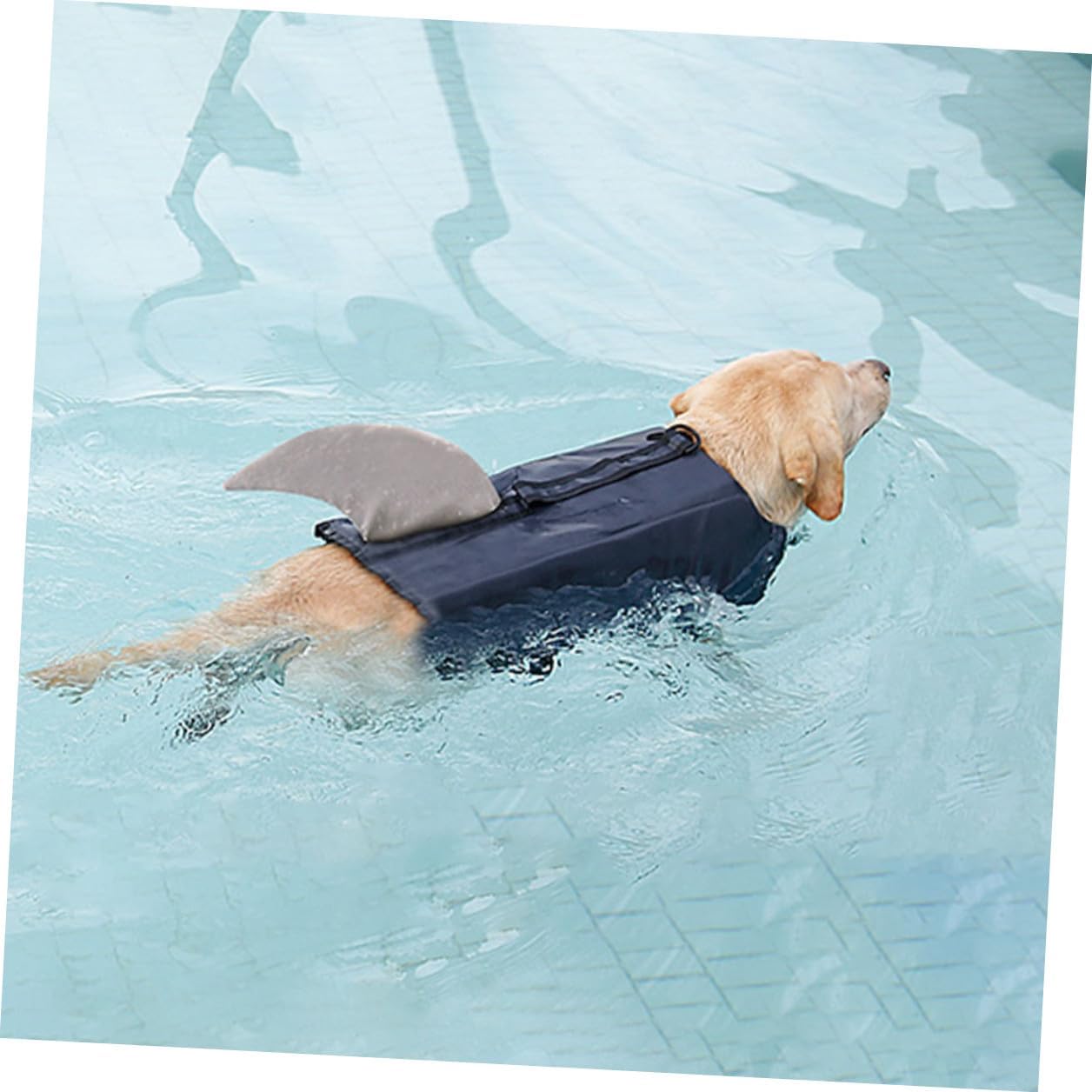 UPKOCH Dog Swimming Vest Shark Floatable Life Jacket Reflective Grey XL for Outdoor Training and Boating Pet Safety