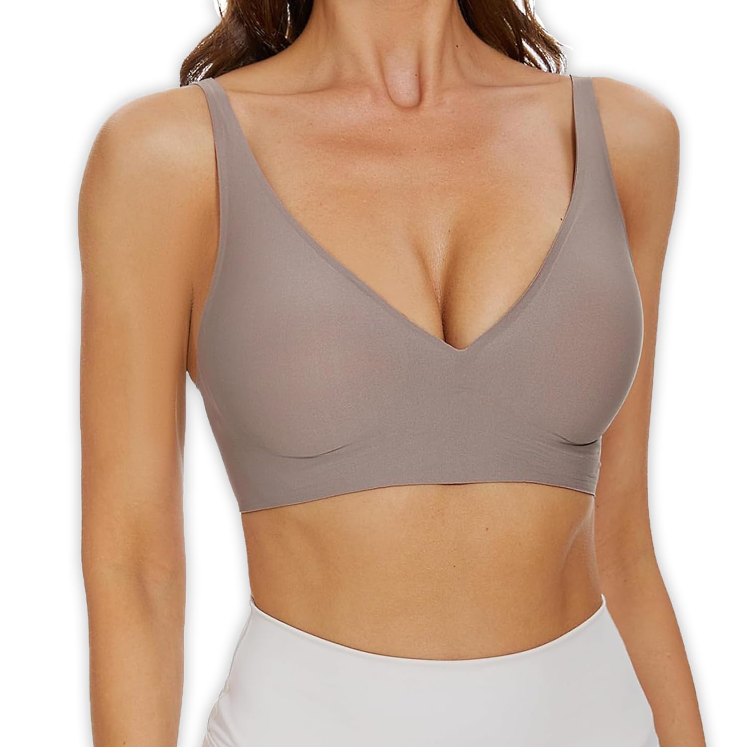 UnsichtBra Nahtloser Damen BH ohne Bügel mit Push Up Effekt | Wohlfühl Soft Bra Bustiers | Bequem Bustier aus weicher Mikrofaser | Atmungsaktive Unterwäsche Bügellos Büstier