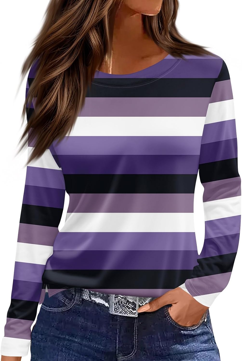 Men's Casual T-Shirts, Long Sleeve Round Neck Cute Tunic Tops Summer Basic Blouses, S-3XL