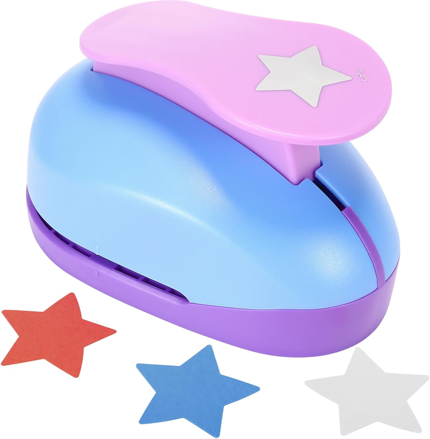 Zonon 3 Inch Craft Holes Punch Paper Punchers Scrapbook Paper Cutter Crafts Puncher Handmade Hole Scrapbooking Punches for Crafts,Scrapbooking, Cardstock, Greeting Cards, DIY, Kids Arts(Star)