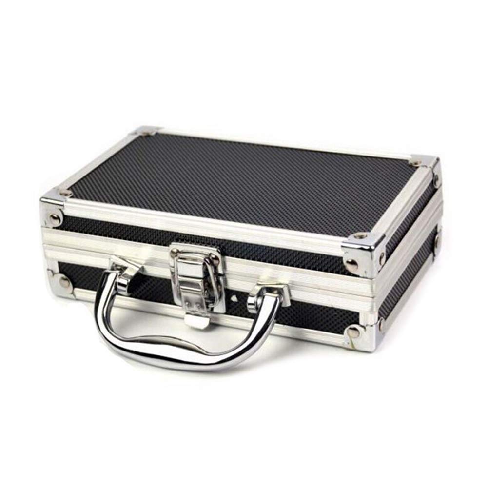 JoyFan Mini boîte à outils portable en aluminium pour transporter des artisans et voyage (Noir, 180 x 110 x 55 mm)