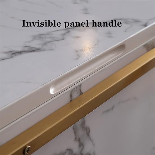 Miniatura 3 de HIHELO Soporte de TV moderno y elegante con acabado mármol y patas doradas, centro de entretenimiento de TV de 70.8 pulgadas con 4 cajones para sala