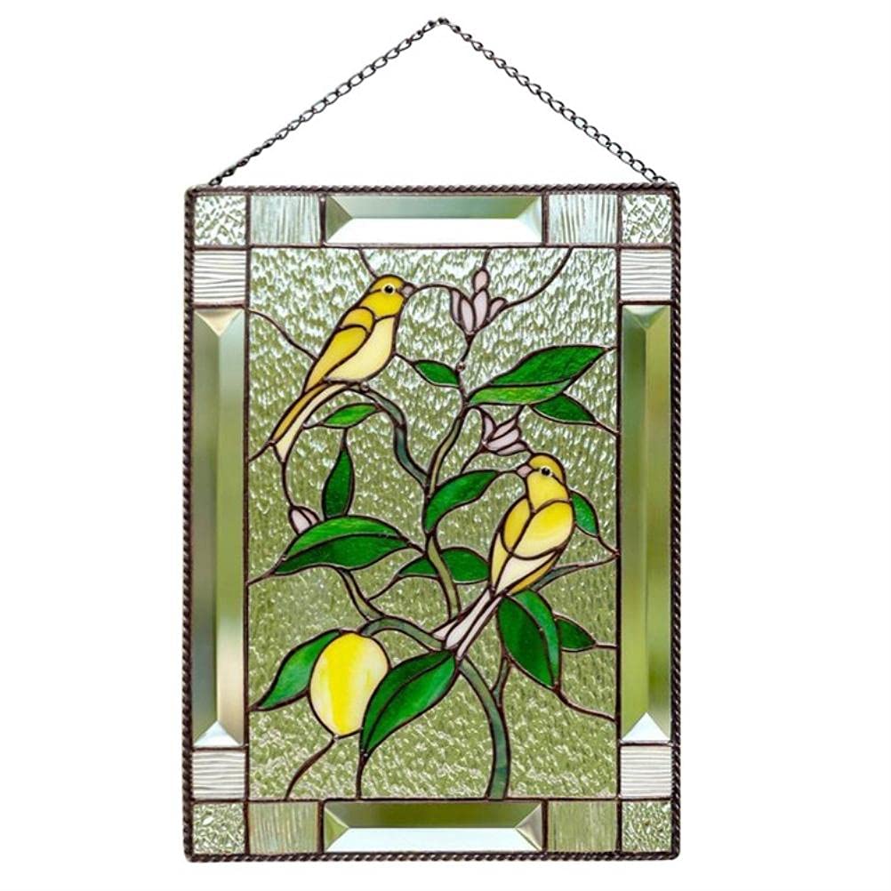 Oiseaux vitrail acrylique suncatcher anti vis-à-vis pour fenêtre lumineuse