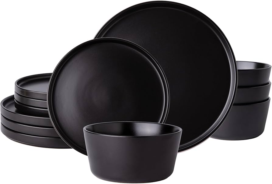 Amazon.com | AmorArc Ceramic Dinnerware Sets for 4, Modern Flat