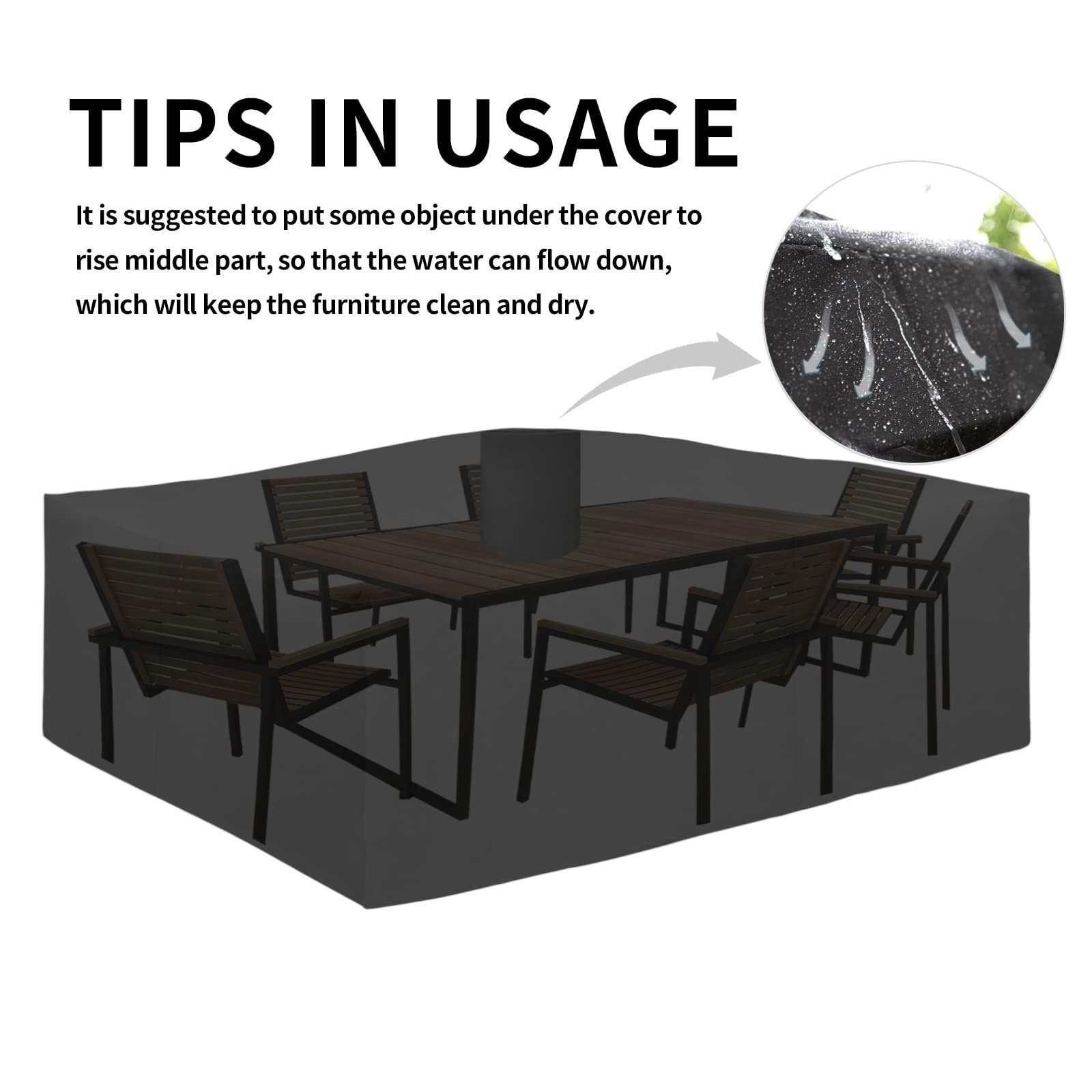 Copertura impermeabile per mobili da giardino, 230 x 200 x 85 cm, resistente, con protezione antivento e anti UV, in tessuto Oxford 420D, copertura per mobili da esterno in rattan